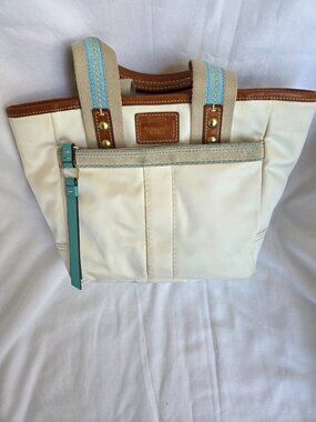 VINTAGE Coach Hamptons satin mini tote bag